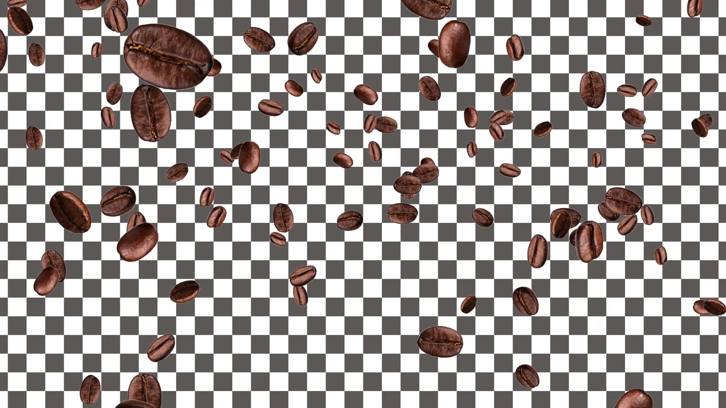 Coffee Bean Rain Stream Alert - Full Screen Animated Overlay with Transparent Background - 1920x1080 - Instant Download - Brew For Streamers