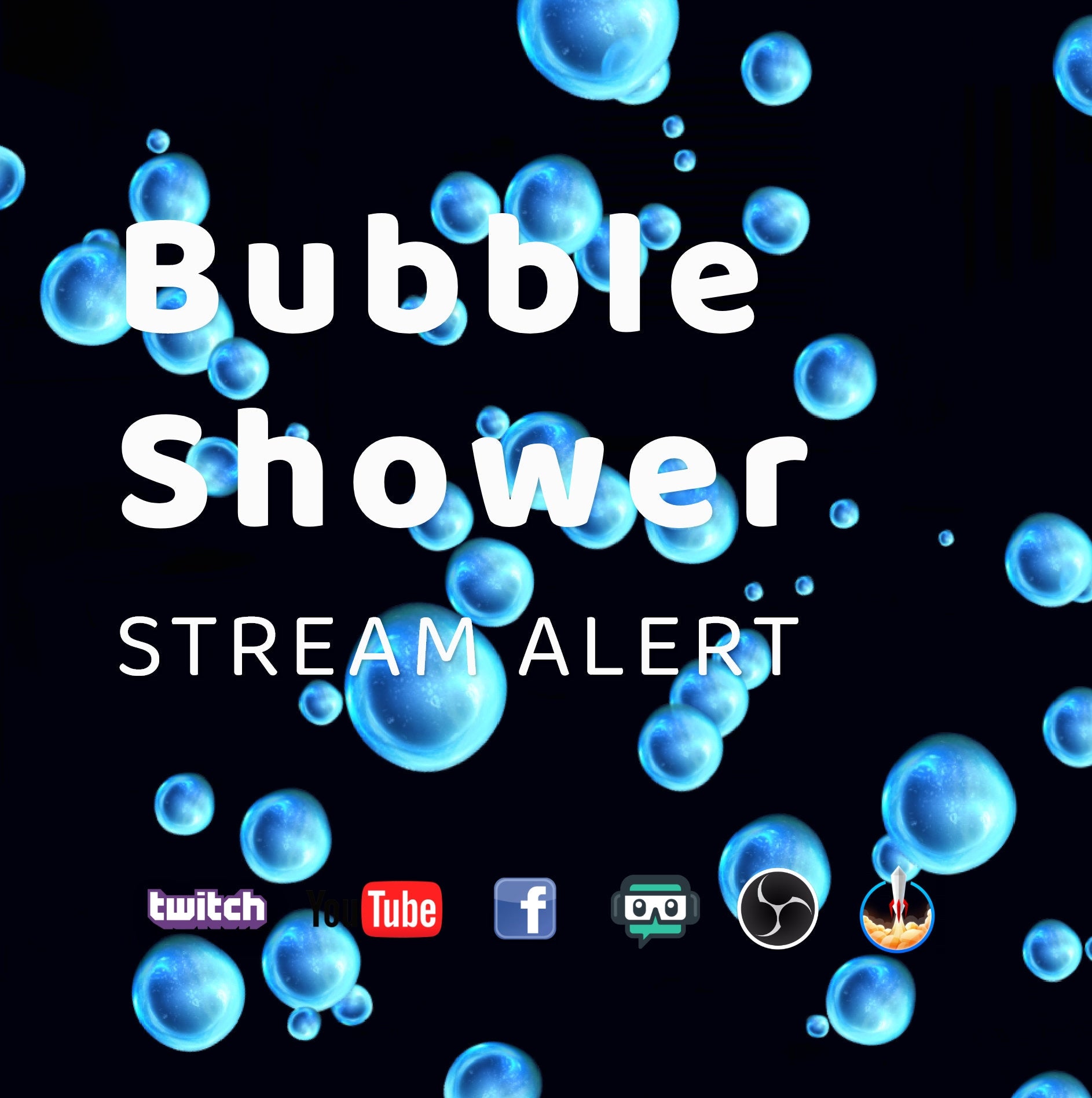 Bubble Shower Stream Alert - Full Screen Animated Overlay with Transparent Background - 1920x1080 - Instant Download - Bubbles Animation