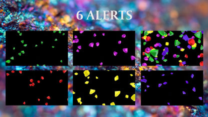 Gemstone Stream Alerts Bundle - Six (6) Animated Overlays - Full Screen Effects with Transparent Background - 1920x1080 - Instant Download