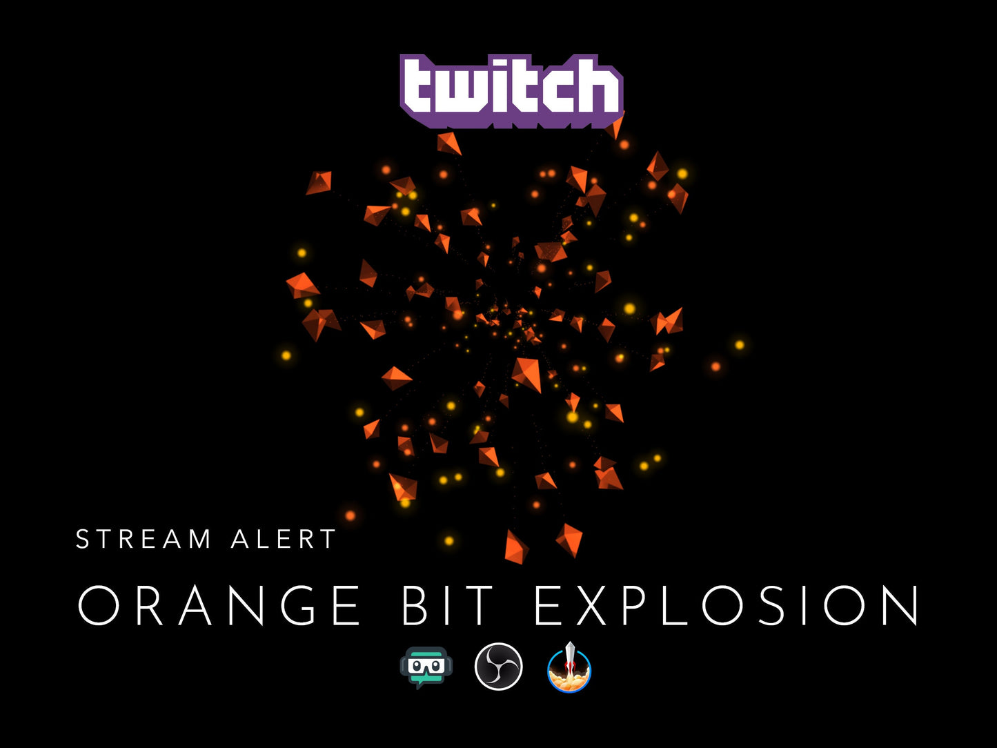 Orange Bit Explosion Stream Alert - Twitch Cheer Animation - Full Screen Overlay with Transparent Background - 1920x1080 - Instant Download