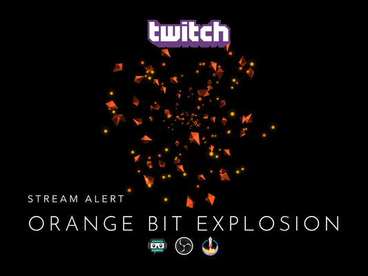 Orange Bit Explosion Stream Alert - Twitch Cheer Animation - Full Screen Overlay with Transparent Background - 1920x1080 - Instant Download