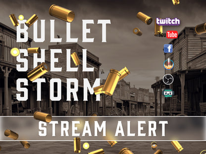 Bullet Shell Drop Stream Alert - Full Screen Animated Ammo Overlay with Transparent Background - 1920x1080 - Instant Download - Raid Alert