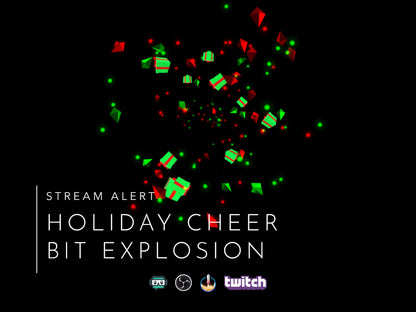 Holiday Cheer Bit Explosion Stream Alert - Twitch Animation - Full Screen Overlay with Transparent Background - 1920x1080 - Instant Download