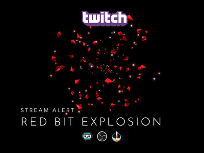 Red Bit Explosion Stream Alert - Twitch Cheer Animation - Full Screen Overlay with Transparent Background - 1920x1080 - Instant Download