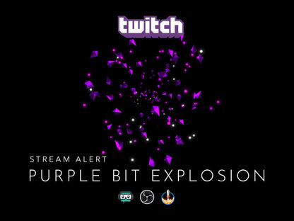 Purple Bit Explosion Stream Alert - Twitch Cheer Animation - Full Screen Overlay with Transparent Background - 1920x1080 - Instant Download