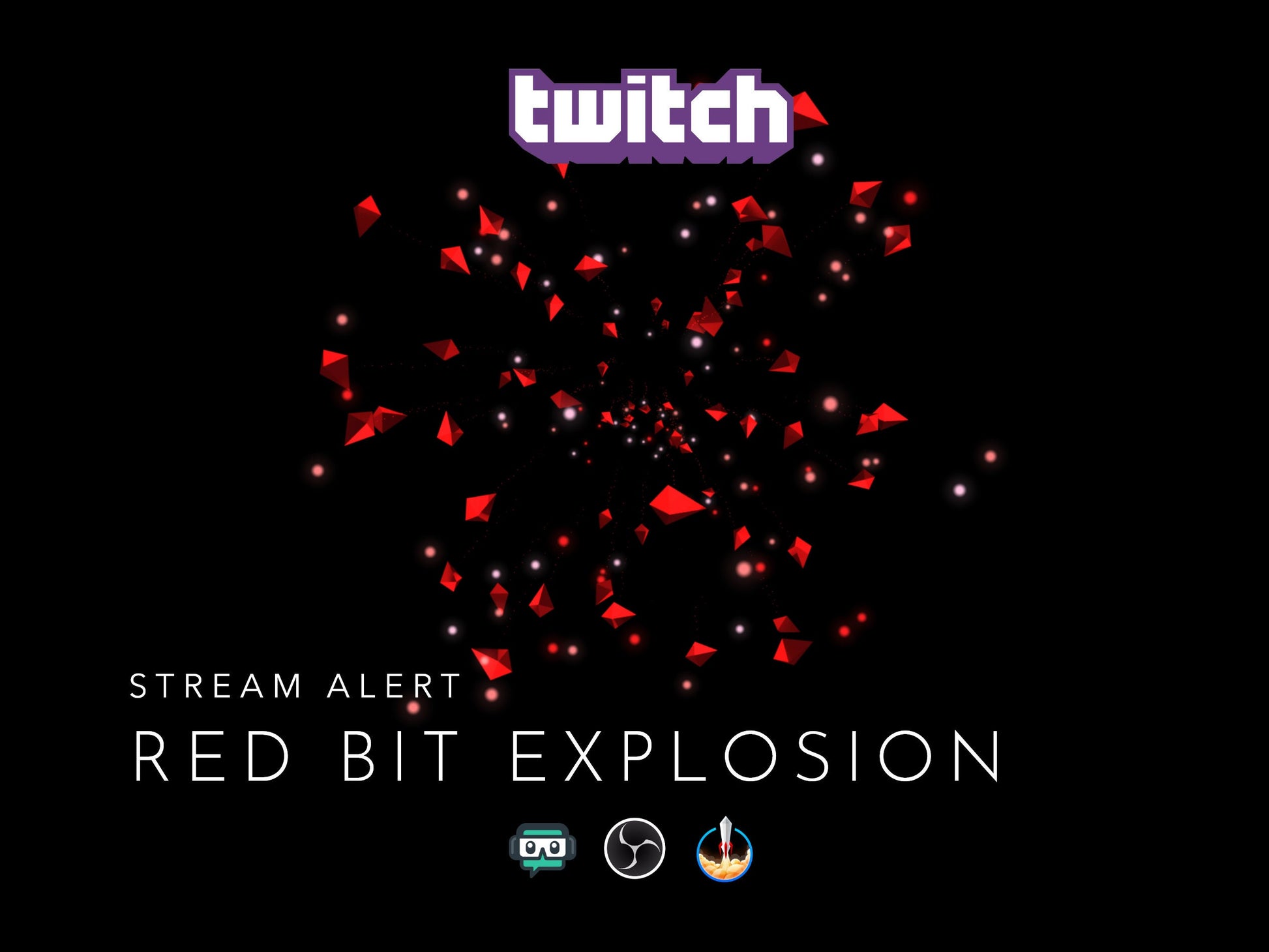 Exploding Bits Stream Alerts Bundle - 9 Twitch Cheer Animations - Full Screen Animated Overlays w Transparent Background - Instant Download