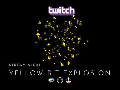 Exploding Bits Stream Alerts Bundle - 9 Twitch Cheer Animations - Full Screen Animated Overlays w Transparent Background - Instant Download