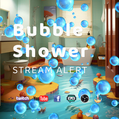 Bubble Shower Stream Alert - Full Screen Animated Overlay with Transparent Background - 1920x1080 - Instant Download - Bubbles Animation