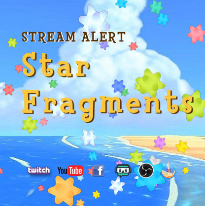 Star Fragments Stream Alert - Animated ACNH Overlay with Transparent Background - 1920x1080 Full Screen Animation - Instant Download - CUTE!