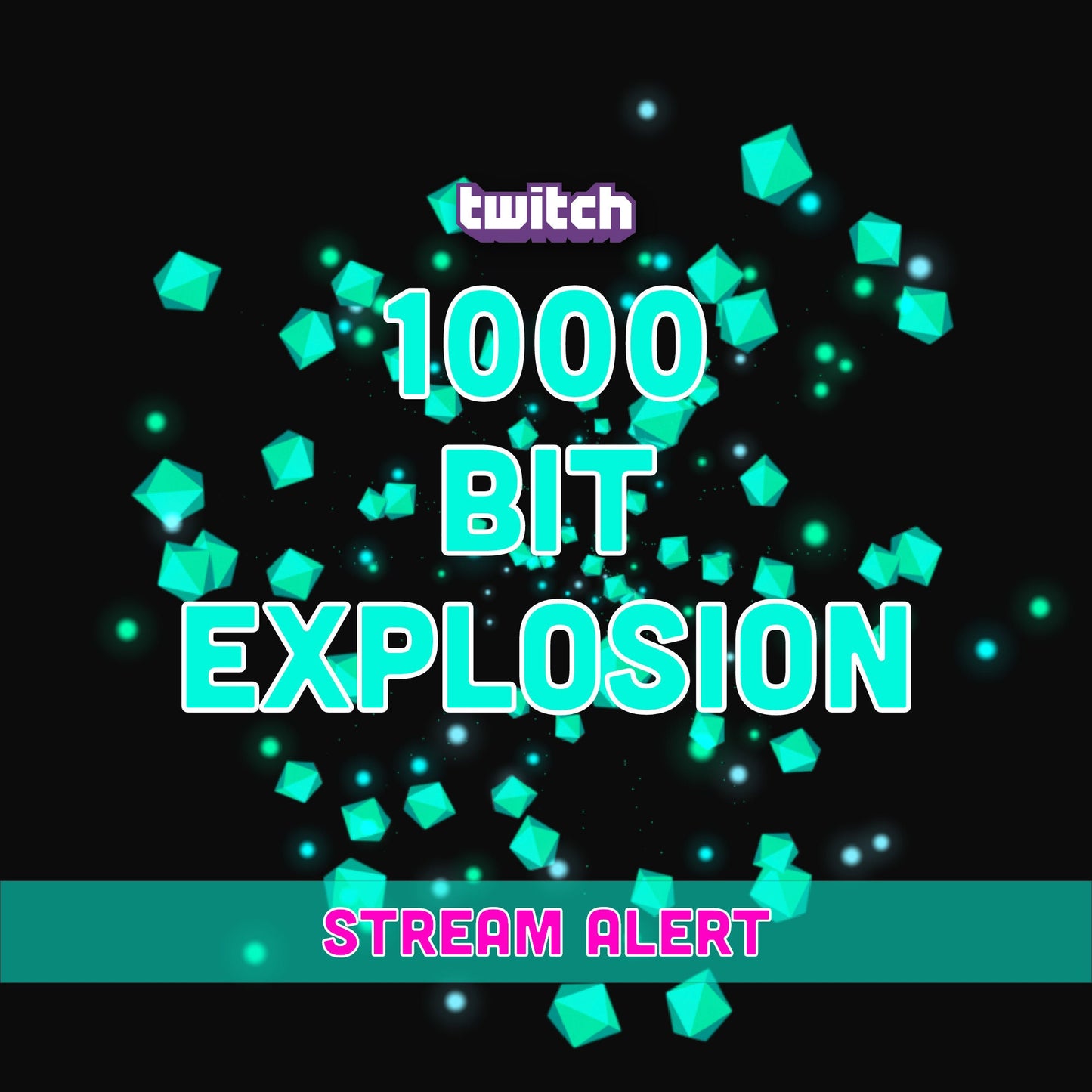 1000 Bit Explosion Cheer Alert Animation - Full Screen Twitch Stream Effect Overlay w/ Transparent Background - 1920x1080 - Instant Download