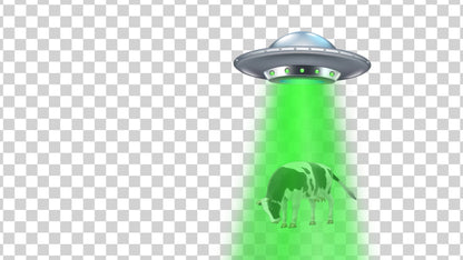 Cow Abduction Stream Alert - Full Screen Animated UFO Overlay with Transparent Background - 1920x1080 - Instant Download - Fun & Easy to Use