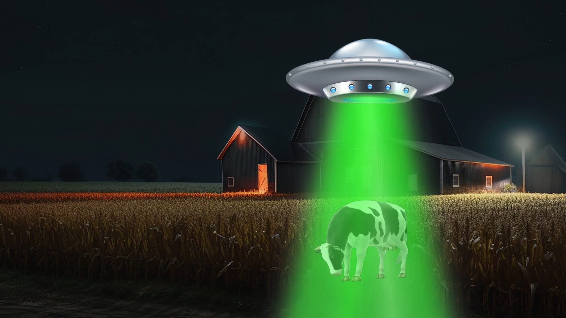 Cow Abduction Stream Alert - Full Screen Animated UFO Overlay with Transparent Background - 1920x1080 - Instant Download - Fun & Easy to Use