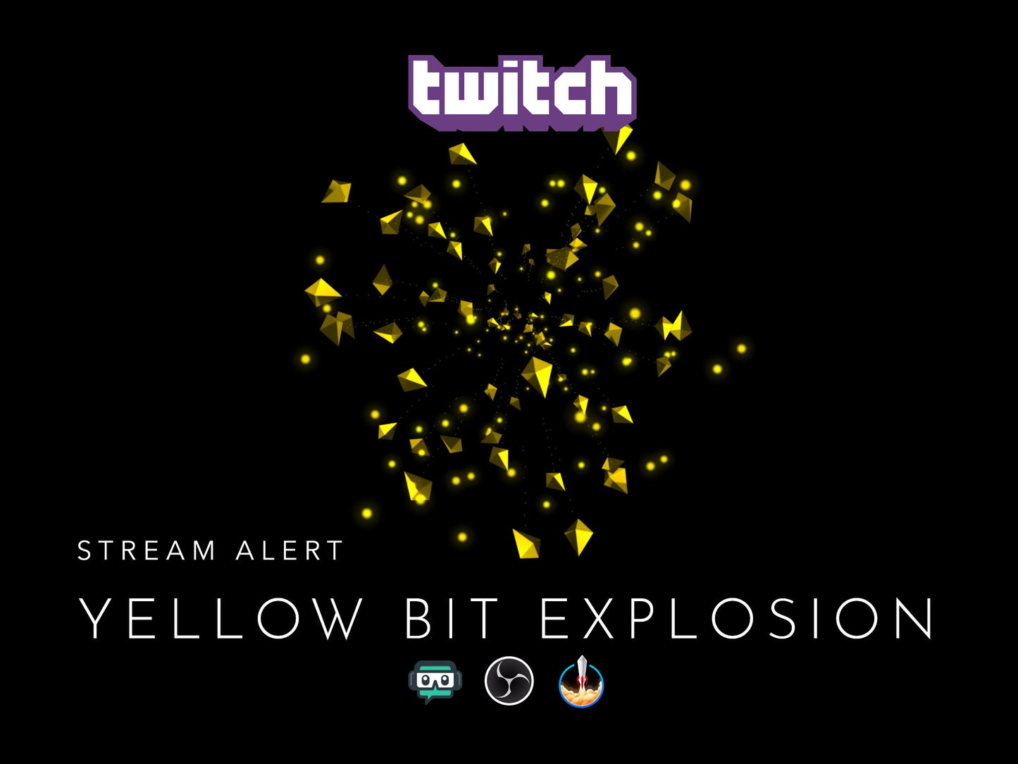 Yellow Bit Explosion Stream Alert - Twitch Cheer Animation - Full Screen Overlay with Transparent Background - 1920x1080 - Instant Download