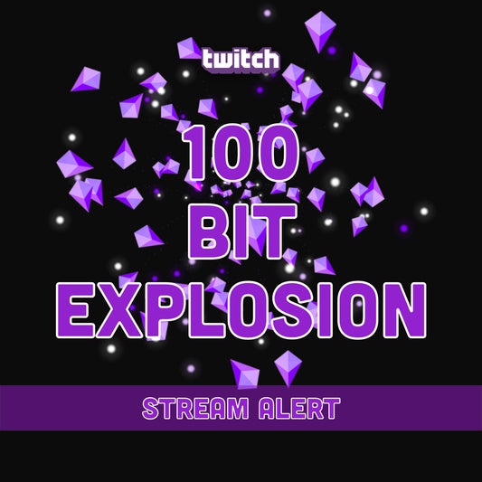 100 Bit Explosion Cheer Alert Animation - Full Screen Twitch Stream Effect Overlay w/ Transparent Background - 1920x1080 - Instant Download