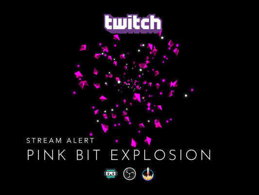 Pink Bit Explosion Stream Alert - Twitch Cheer Animation - Full Screen Overlay with Transparent Background - 1920x1080 - Instant Download