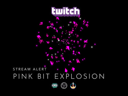 Exploding Bits Stream Alerts Bundle - 9 Twitch Cheer Animations - Full Screen Animated Overlays w Transparent Background - Instant Download