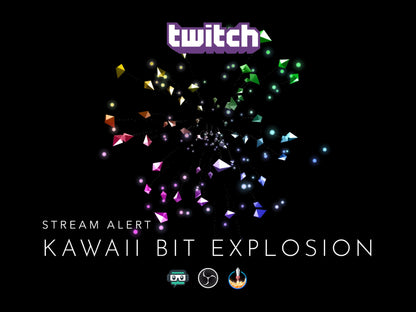 Exploding Bits Stream Alerts Bundle - 9 Twitch Cheer Animations - Full Screen Animated Overlays w Transparent Background - Instant Download