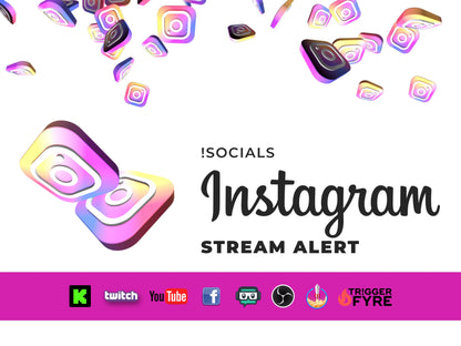 Instagram Logo Stream Alert - !Socials Full Screen Animation w/ Transparent Background - 1920x1080 - Instant Download - Animated OBS Overlay