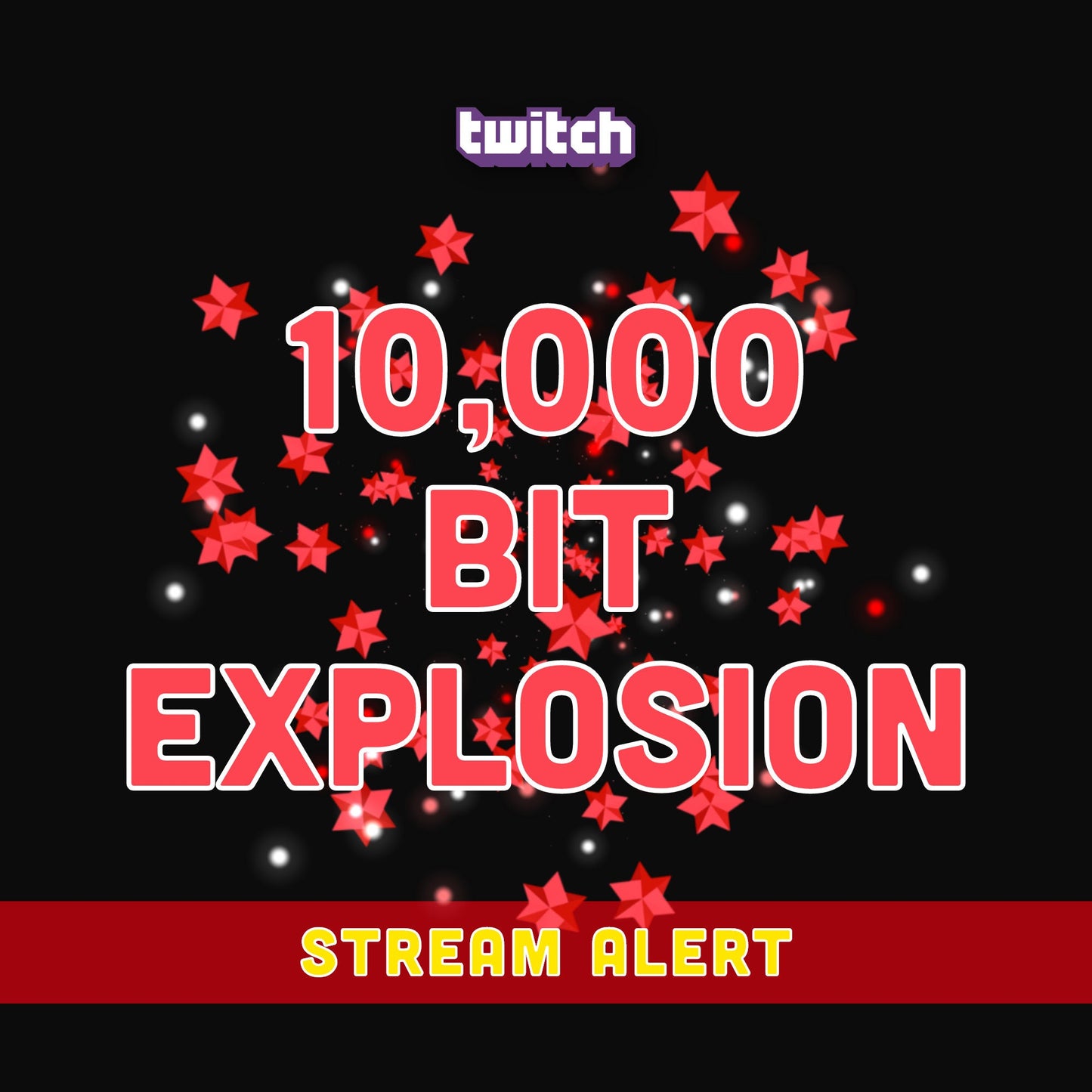 10000 Bit Explosion Cheer Alert Animation - Full Screen Twitch Stream Effect Overlay - Transparent Background - 1920x1080 - Instant Download