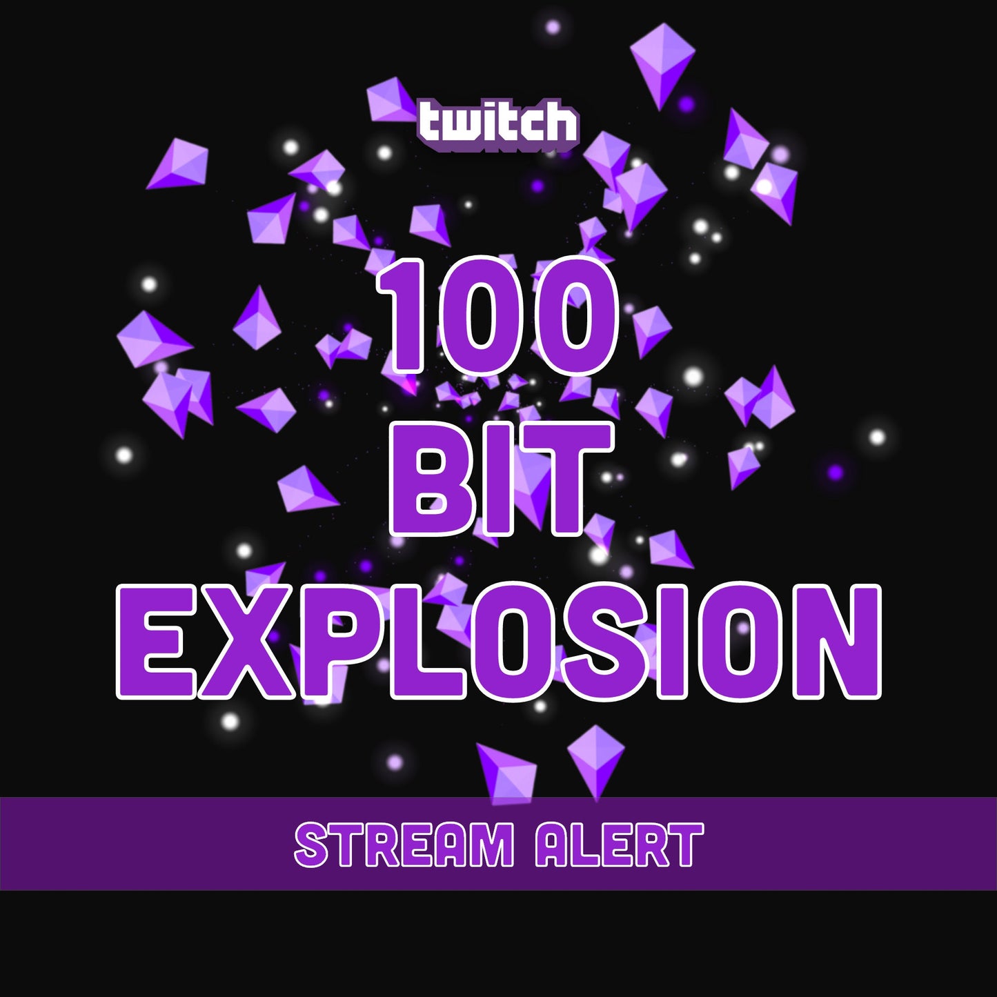 Twitch Cheer Alerts Bundle - 5 Bit Explosions! - Full Screen Animated Overlays with Transparent Background - Instant Download - Easy To Use!