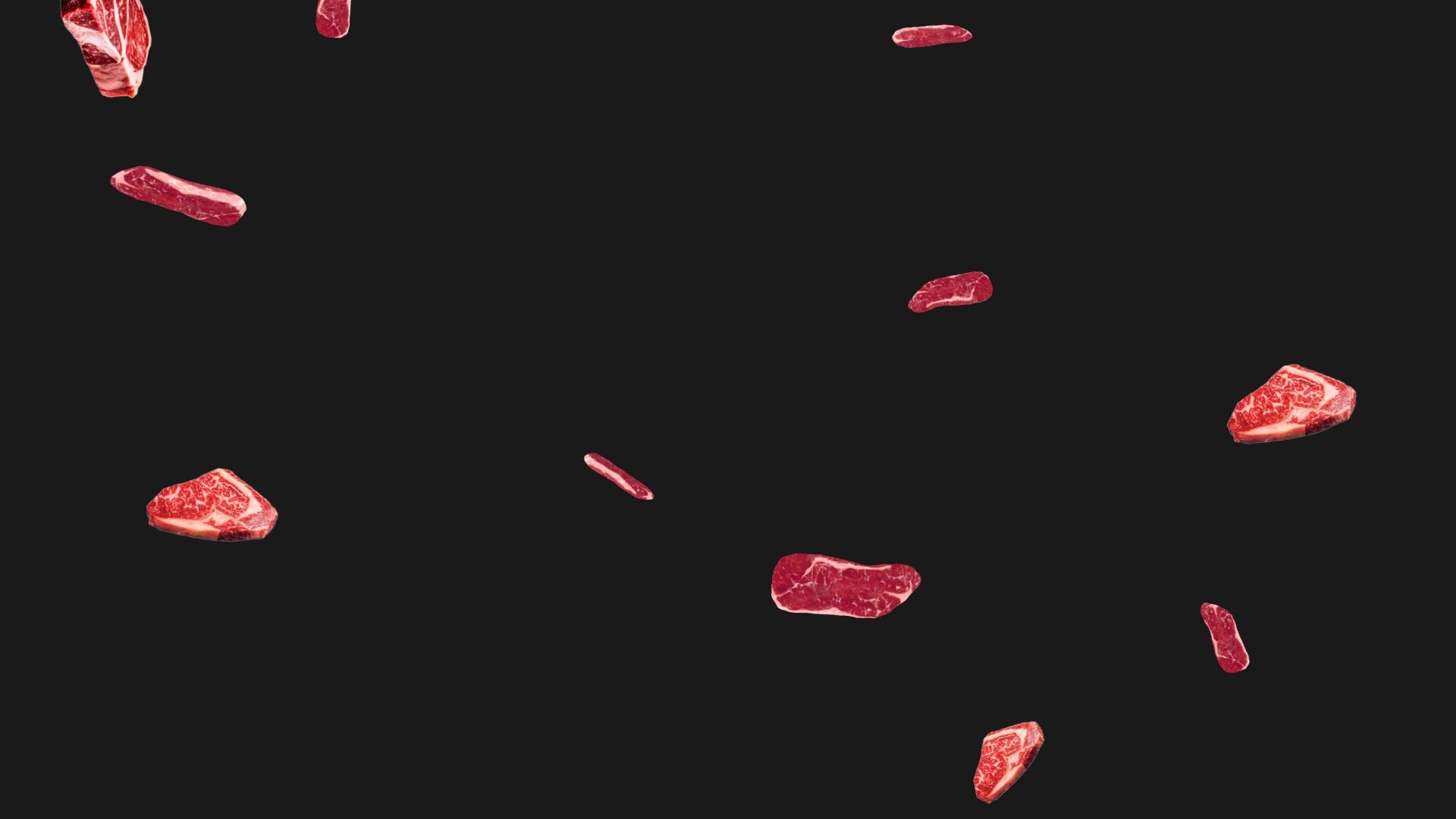 Raw Meat Rain Stream Alert - Full Screen Animated Overlay w/ Transparent Background - 1920x1080 - Instant Download - Steak Animation Effect