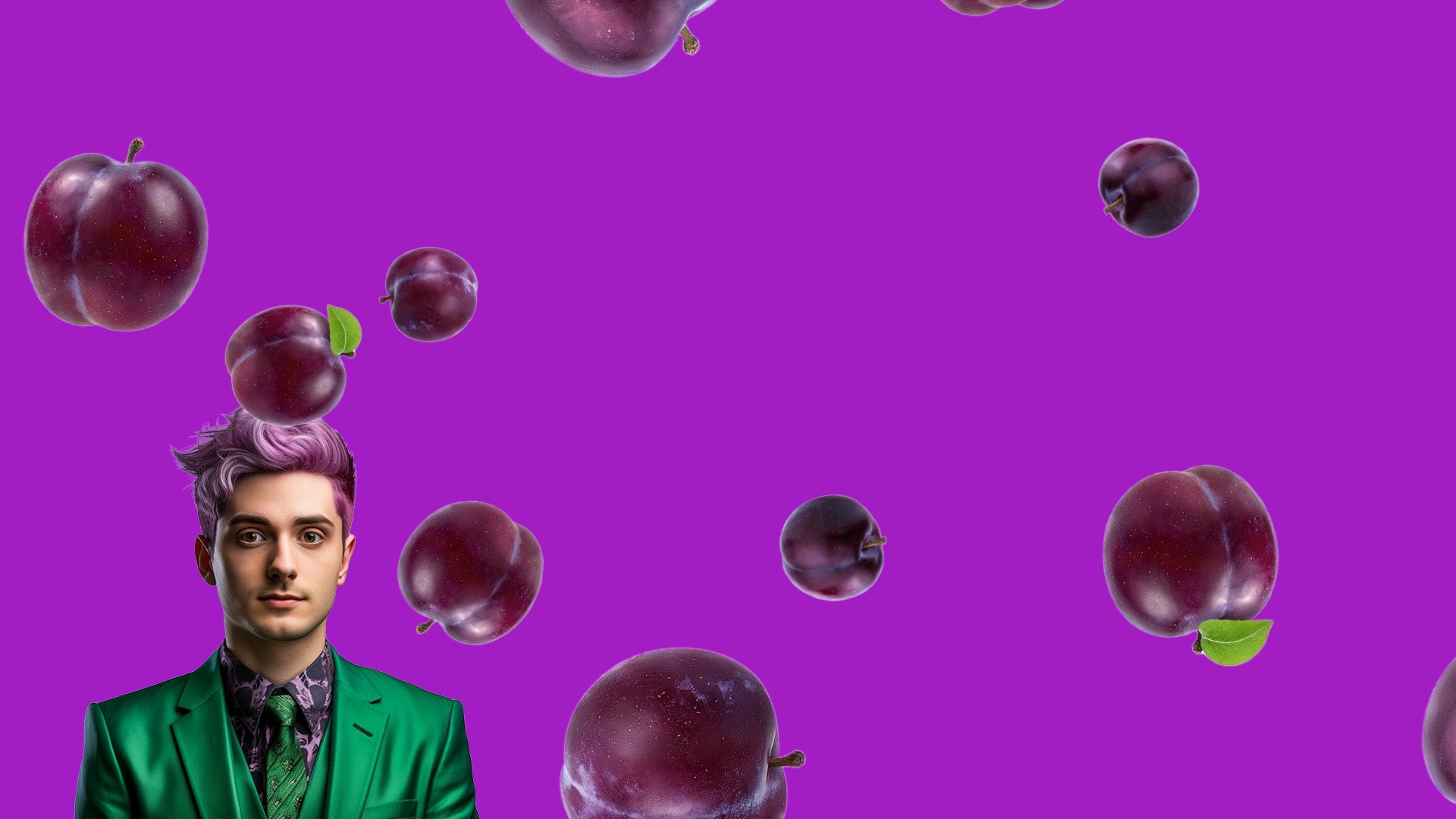 Raining Plums Stream Alert - Full Screen Animated Overlay w/ Transparent Background - 1920x1080 - Instant Download - Feel it in your Plums!