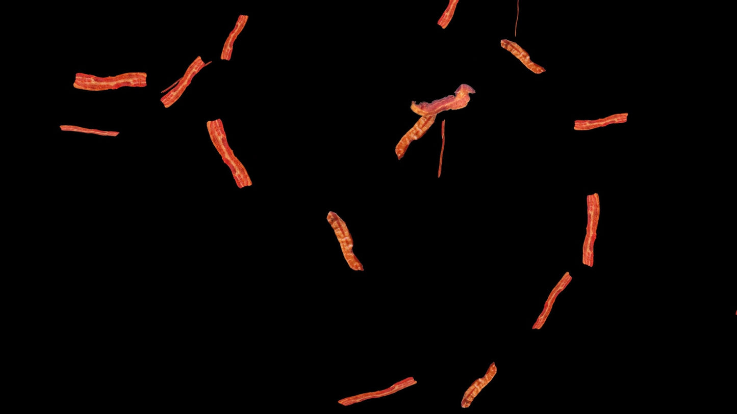 Bacon Rain Stream Alert - Full Screen Animated Overlay with Transparent Background - Breakfast Food Animation - Instant Download - 1920x1080