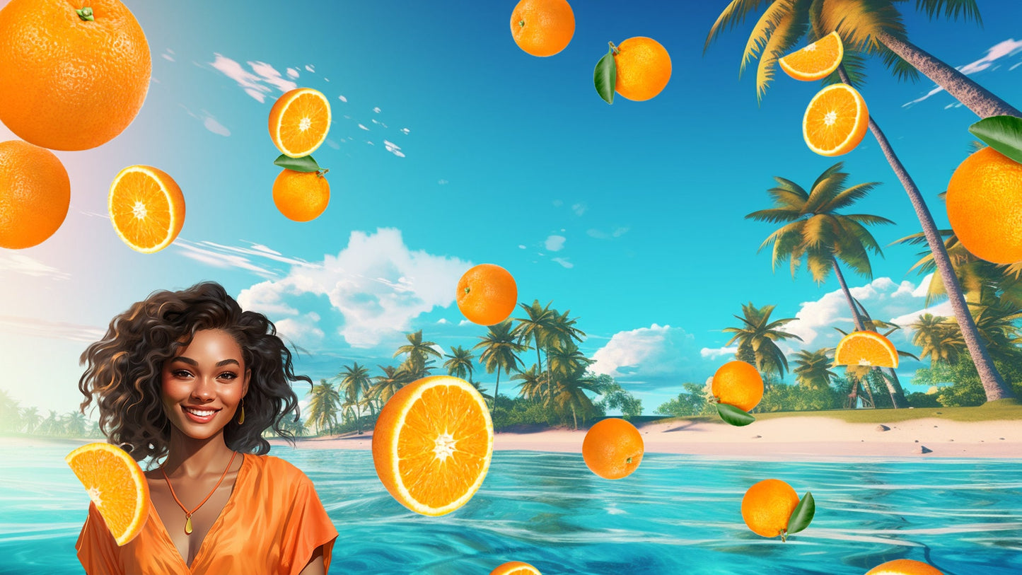 Raining Oranges Stream Alert - Animated Citrus Overlay w/ Transparent Background - Full Screen 1920x1080 - Instant Download - Easy To Set Up