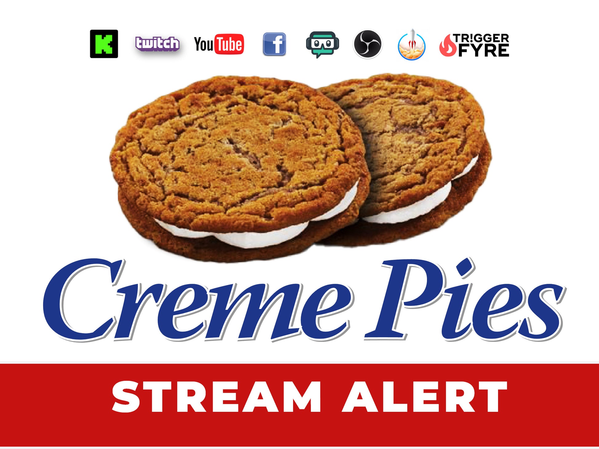 Creme Pies Stream Alert - Cream Snack Animation - Yummy Animated Overlay w/Transparent Background - Instant Download - 1920x1080 Full Screen