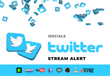 Twitter Logo Stream Alert - !Socials Full Screen Animation w/ Transparent Background - 1920x1080 - Instant Download - Animated OBS Overlay