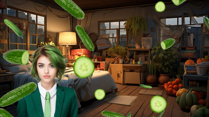 Raining Cucumbers Stream Alert - Full Screen Animated Overlay with Transparent Background - 1920x1080 - Instant Download - Food Stream Asset