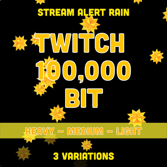 Twitch 100,000 Bits Rain Effect Overlay - Cheer Alert Animated - Three Transparent Full Screen Animations - 1920x1080 - Instant Download