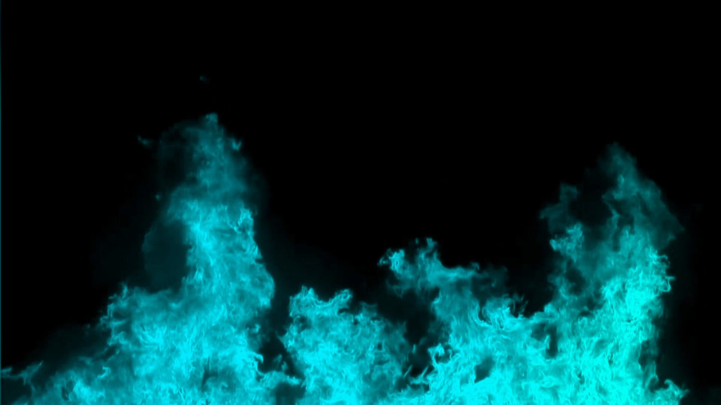 Aqua Fire Stream Alert - Full Screen Effect w/ Transparent Background - 1920x1080 Animated Flame Overlay For Twitch Kick Youtube Facebook +