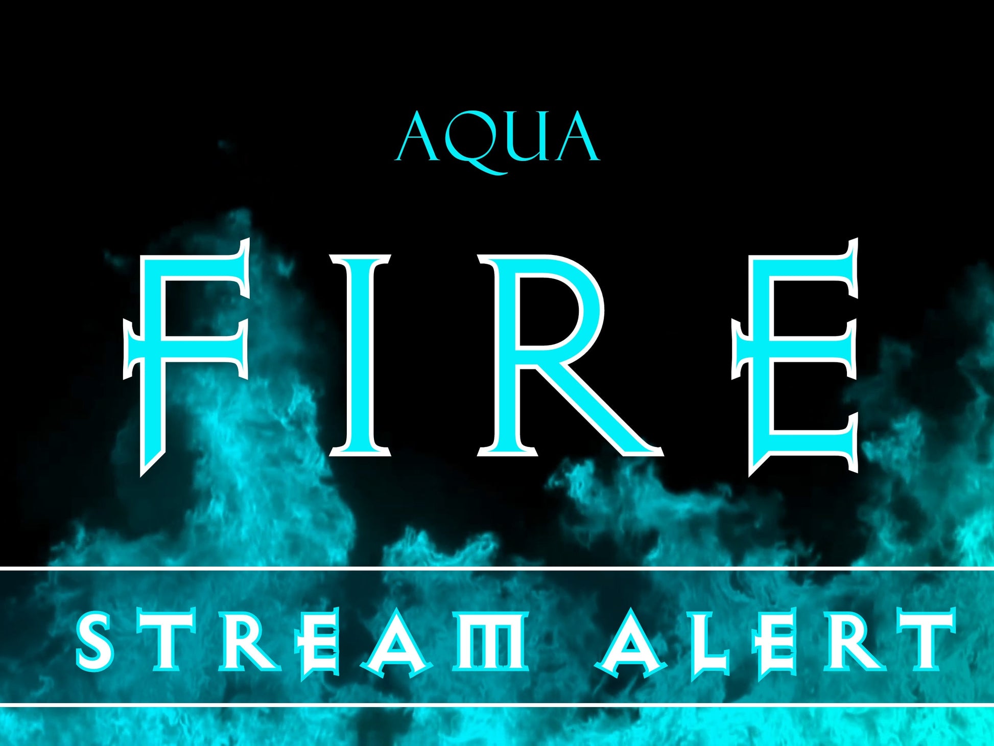 Aqua Fire Stream Alert - Full Screen Effect w/ Transparent Background - 1920x1080 Animated Flame Overlay For Twitch Kick Youtube Facebook +