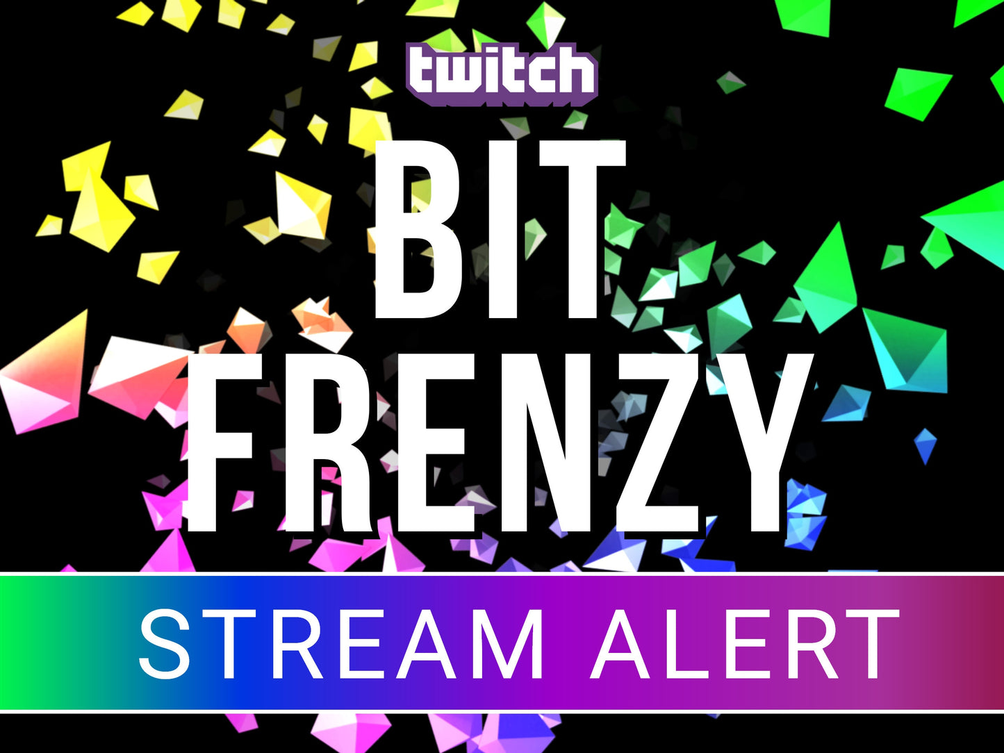 Twitch Bit Frenzy Cheer Alert - Rainbow Vortex Animation w/ Transparent Background - Full Screen Animated Stream Overlay - Instant Download