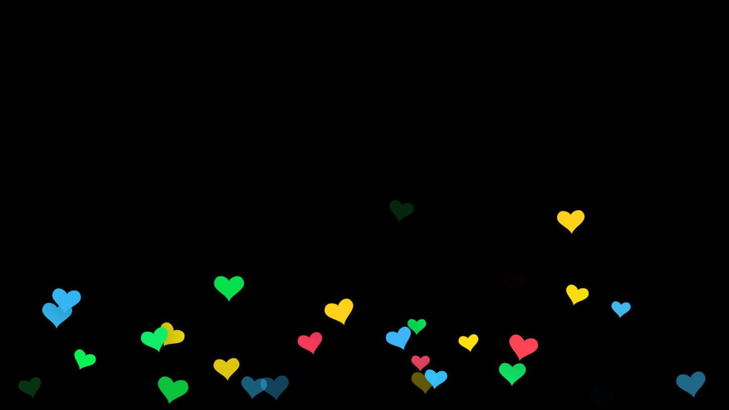 Color Hearts Stream Alert - Cute Floating Animated Overlay w/ Transparent Background - Full Screen 1920x1080 - Instant Download - Fun Effect