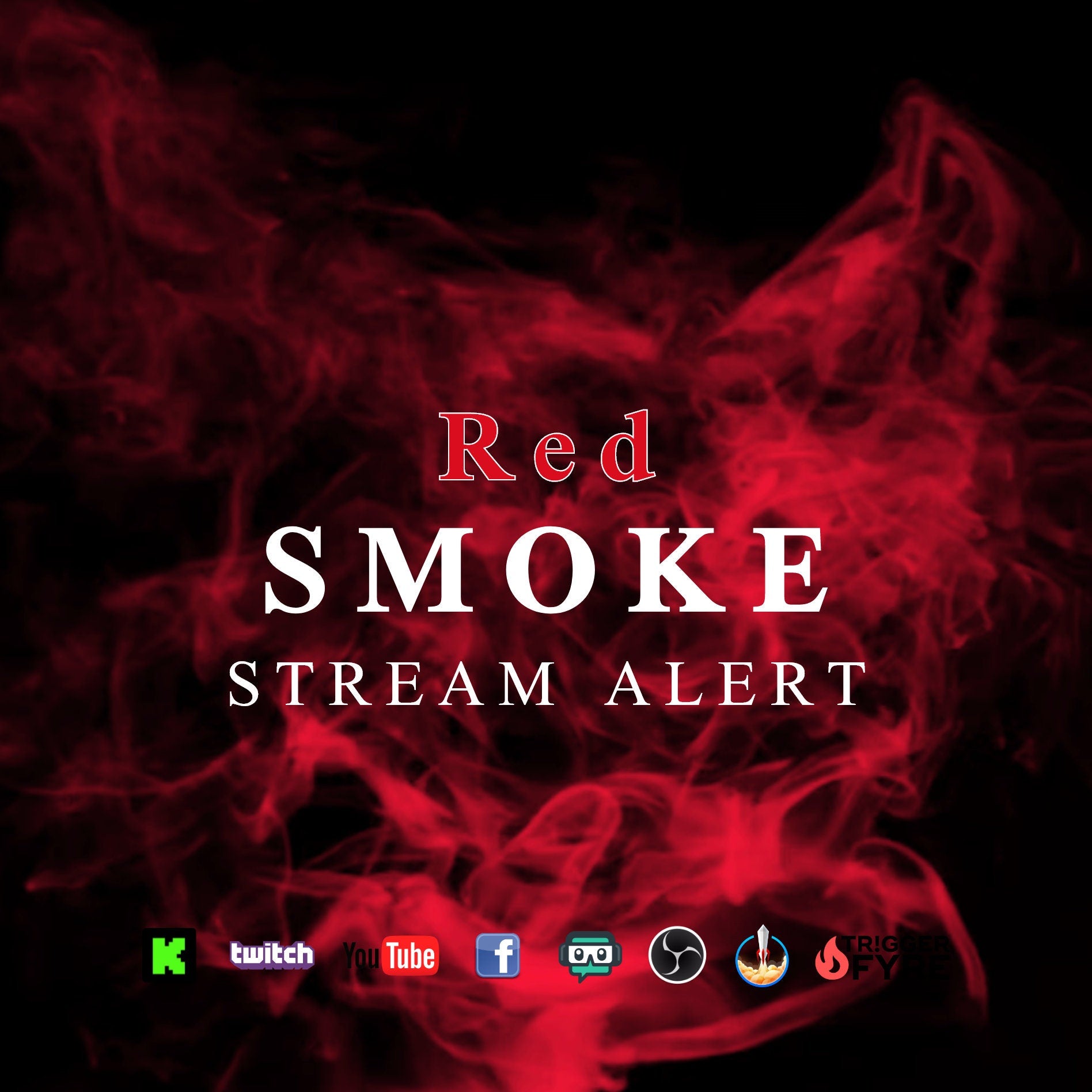 Red Smoke Stream Alert - Animated Overlay with Transparent Background - Full Screen 1920x1080 - Smokey Special Effect - Instant Download