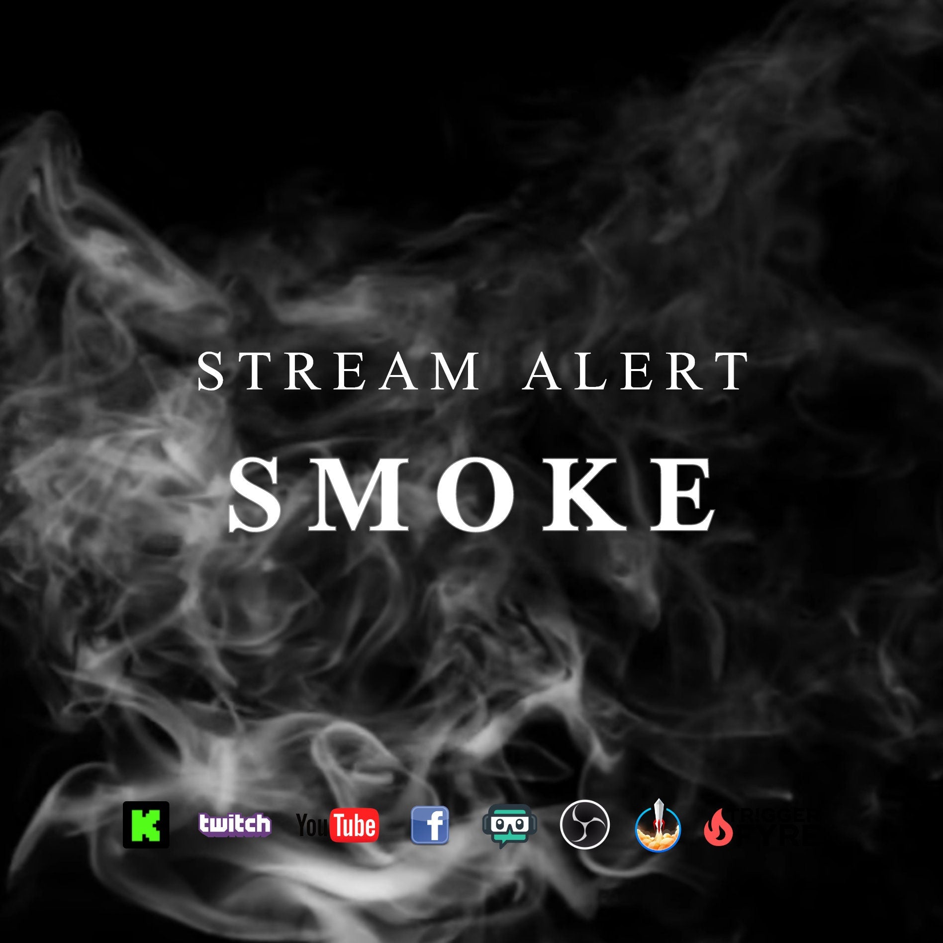 Smoke Stream Alert - Full Screen Animated Overlay with Transparent Background - Instant Download - 1920x1080 - Twitch Kick Youtube Facebook+