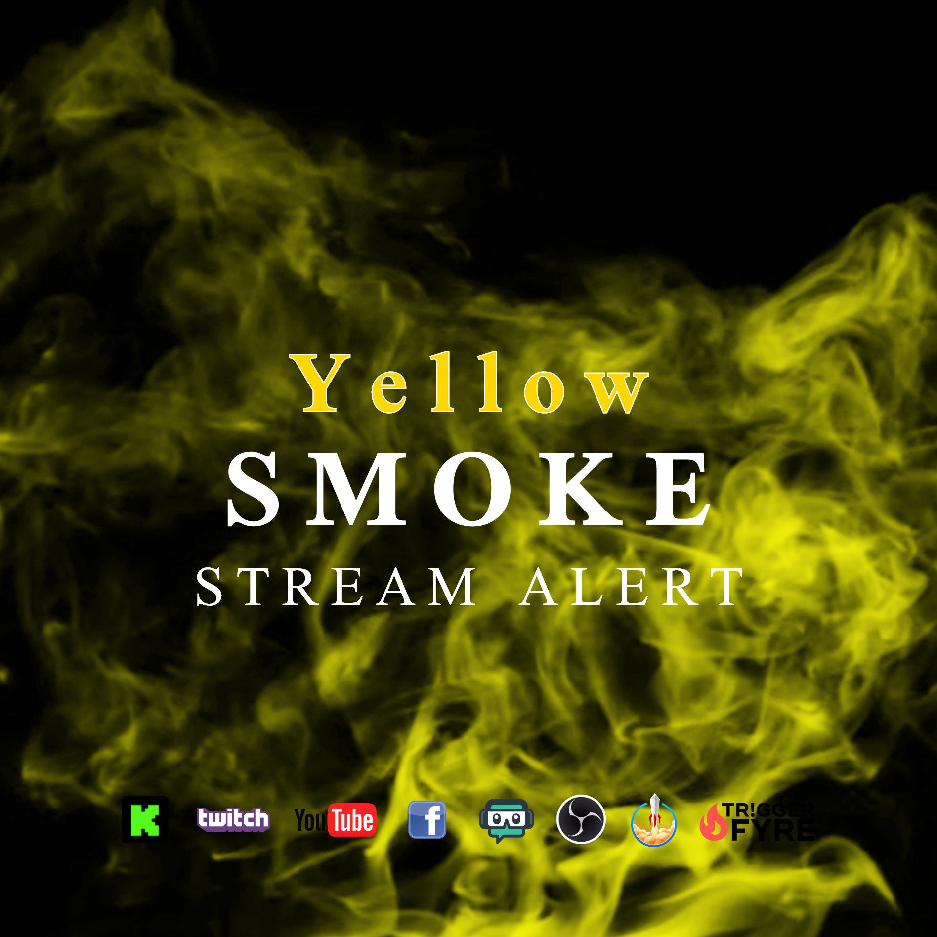 Yellow Smoke Stream Alert - Animated Overlay with Transparent Background - Full Screen 1920x1080 - Smokey Special Effect - Instant Download