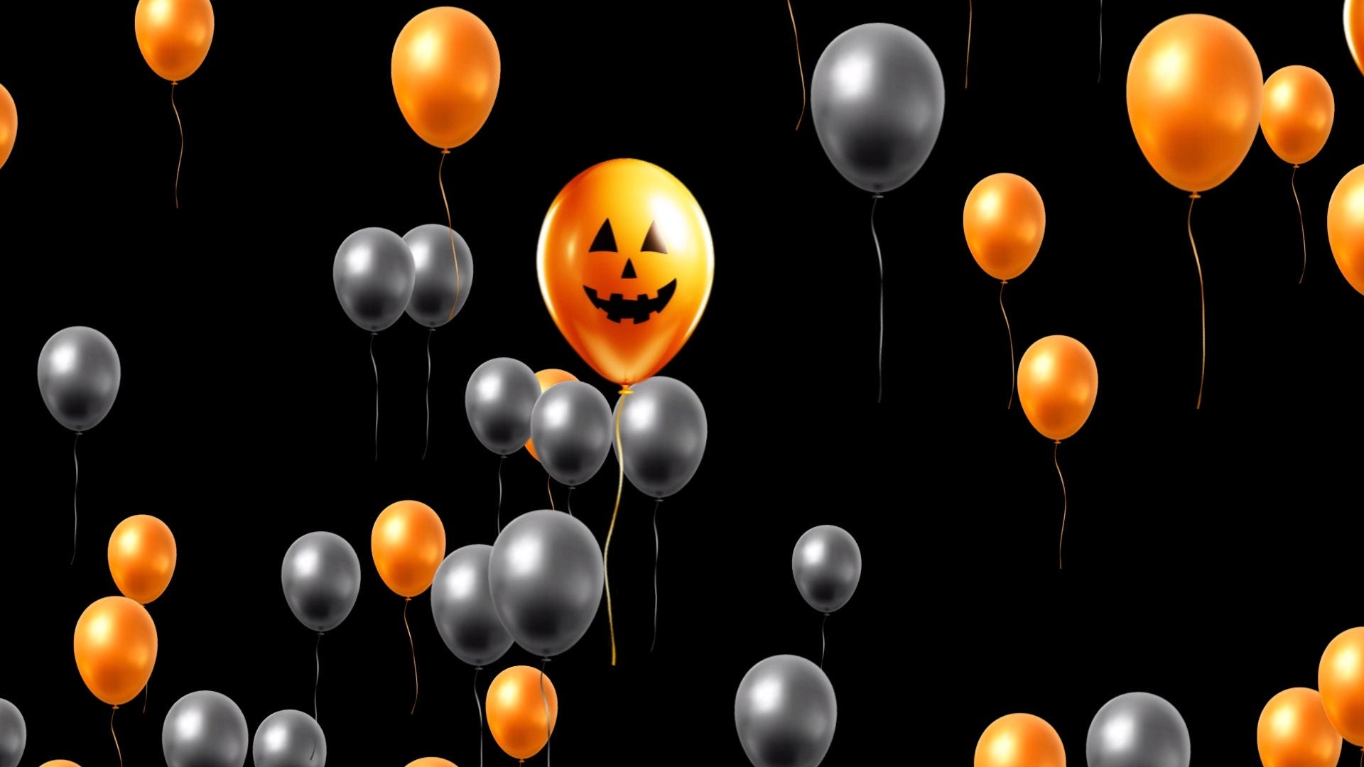 Halloween Balloons Stream Alert - Animated Spooky Overlay with Transparent Background - Full Screen 1920x1080 - Instant Download - Scary Fun