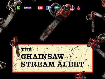 The Chainsaw Stream Alert - Animated Horror Overlay with Transparent Background - Full Screen 1920x1080 - Instant Download - Halloween DBD