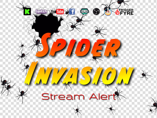 Spider Invasion Stream Alert - Animated Full Screen Overlay with Transparent Background - 1920x1080 - Instant Download - Halloween Effect