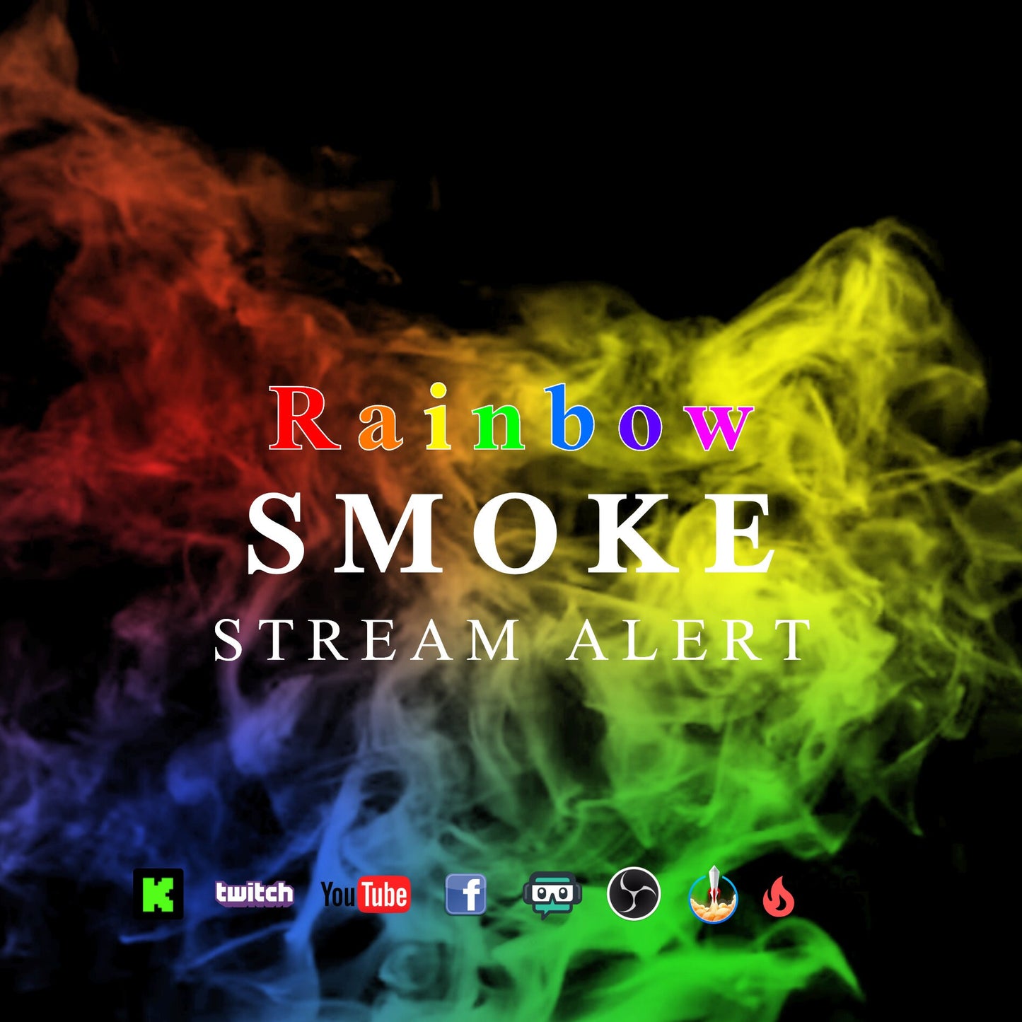 Rainbow Smoke Stream Alert - Full Screen Animated Overlay with Transparent Background - 1920x1080 - Instant Download - Cool Smokey Effect