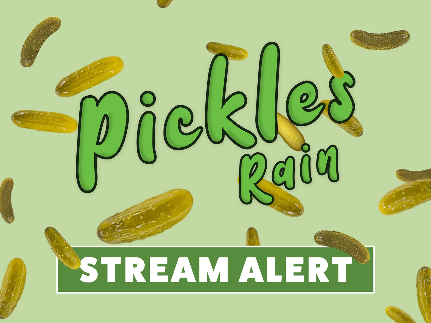 Pickles Rain Stream Alert - Animated Pickle Shower Overlay with Transparent Background - Full Screen 1920x1080 - Instant Download - Food FX