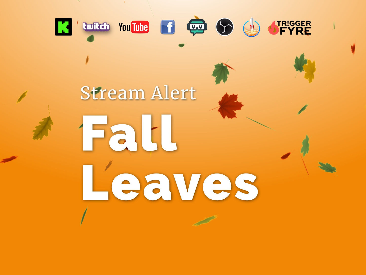 Fall Leaves Stream Alert - Animated Autumn Foliage Shower - Full Screen Overlay with Transparent Background - 1920x1080 - Instant Download