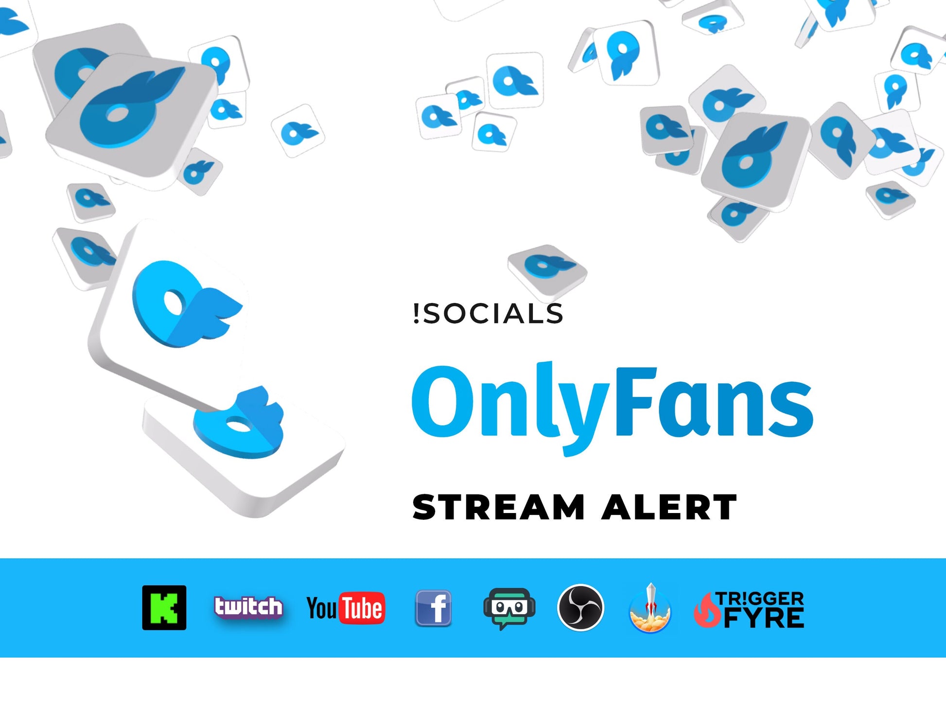 Only Fans Logo Stream Alert - !Socials Full Screen Animation w/ Transparent Background - 1920x1080 - Instant Download - Animated OBS Overlay