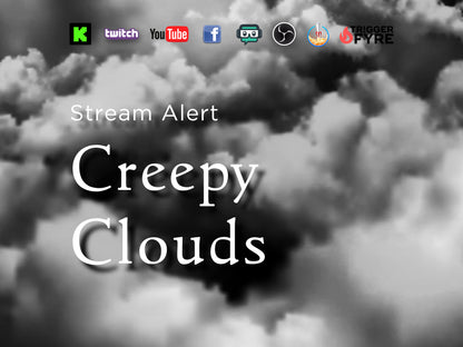 Creepy Clouds Stream Alert - Animated Overlay w Transparent Background - Cloudy Special Effects - Instant Download - 1920x1080 - Halloween