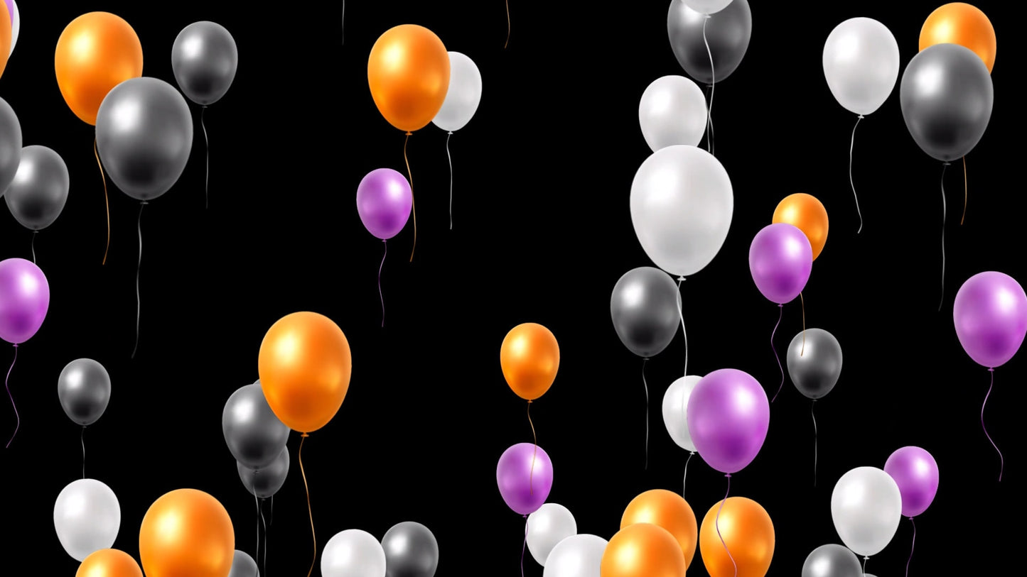 Halloween Party Stream Alert - Animated Floating Balloons w Transparent Background - Instant Download - Full Screen Spooky Balloon Effect