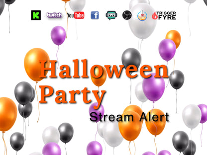 Halloween Party Stream Alert - Animated Floating Balloons w Transparent Background - Instant Download - Full Screen Spooky Balloon Effect