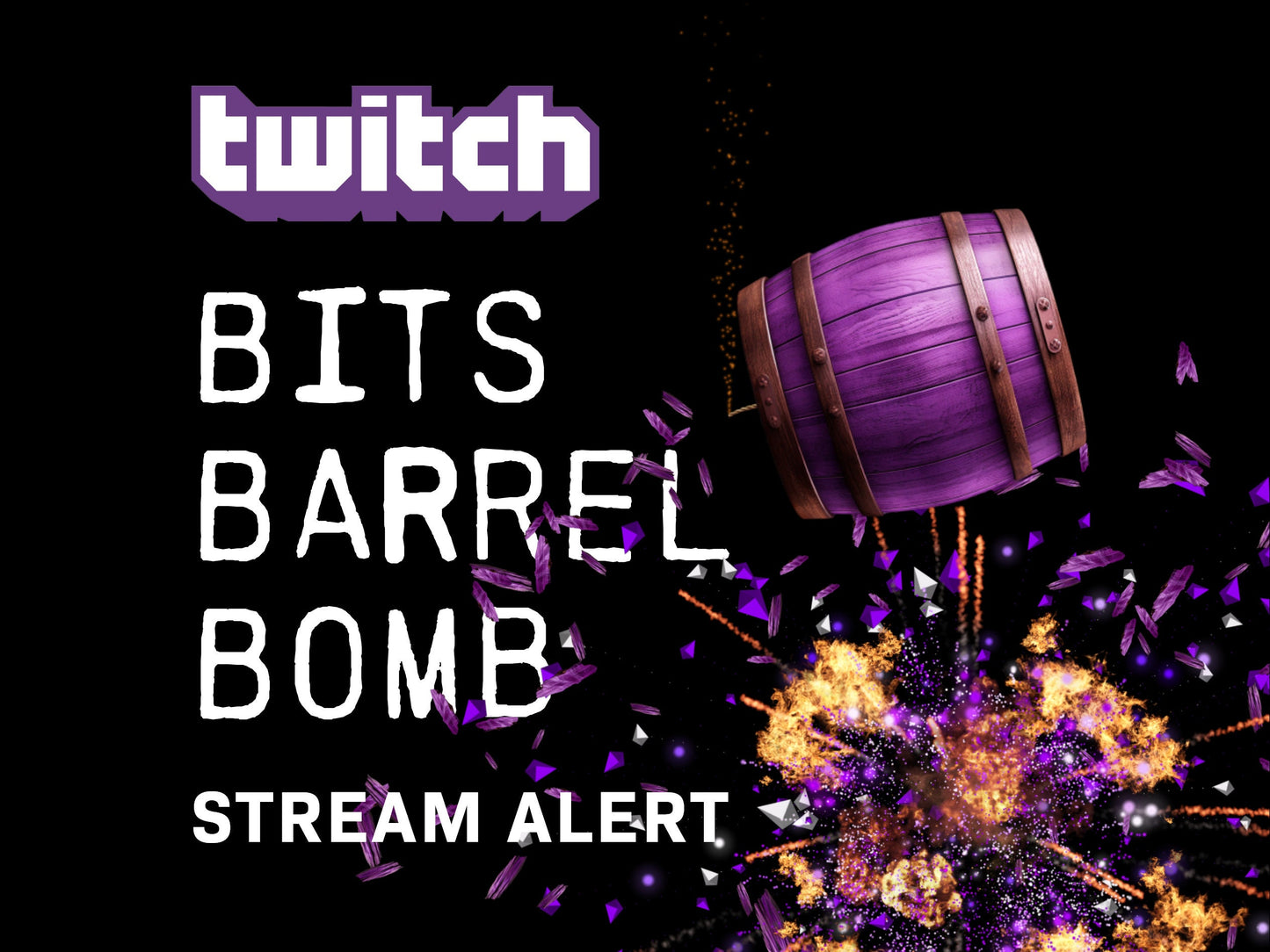 Bits Barrel Bomb Twitch Cheer Alert - Full Screen Stream Animation w/ Transparent Background - Easy to Setup! - 1920x1080 - Instant Download